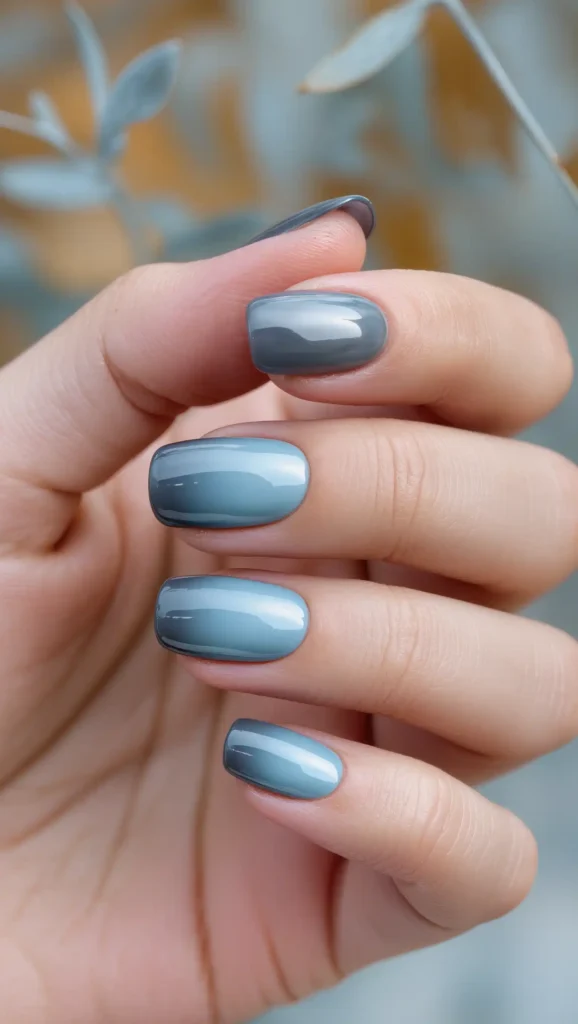 24 Fall Aura Nails Ideas 2026: Dreamy Gradient Manicures You'll Want All Season 24 Slate Blue Aura