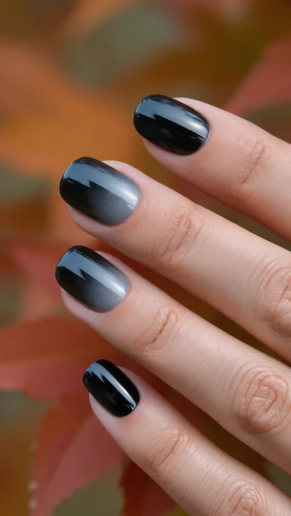 25 Fall Ombré Nail Ideas 2026: Beautiful Gradient Manicures for a Cozy Autumn Look 11 Smoky Gray Gradient