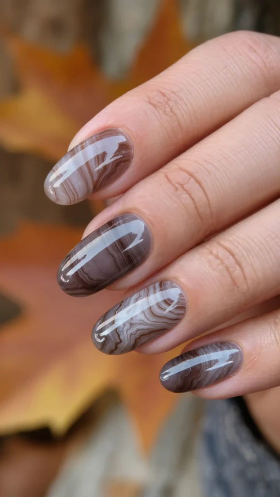 24 Fall Date Night Nails Ideas 2026: Romantic Manicures That Make Every Outfit More Stylish 21 Smoky Quartz Details