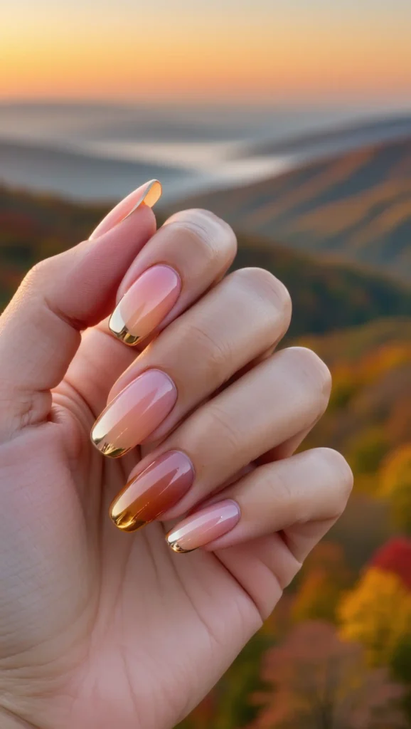 25 Fall Vacation Nail Ideas 2026: Stylish Manicures for Every Autumn Getaway 26 Sunrise Over the Valley Nails