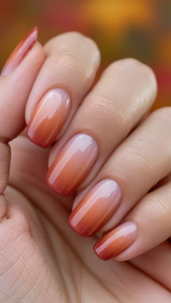 24 Fall Aura Nails Ideas 2026: Dreamy Gradient Manicures You'll Want All Season 10 Terracotta Sunset Aura