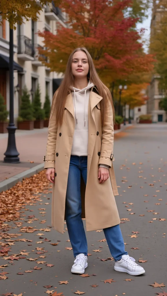 Trench Coat with a Hoodie