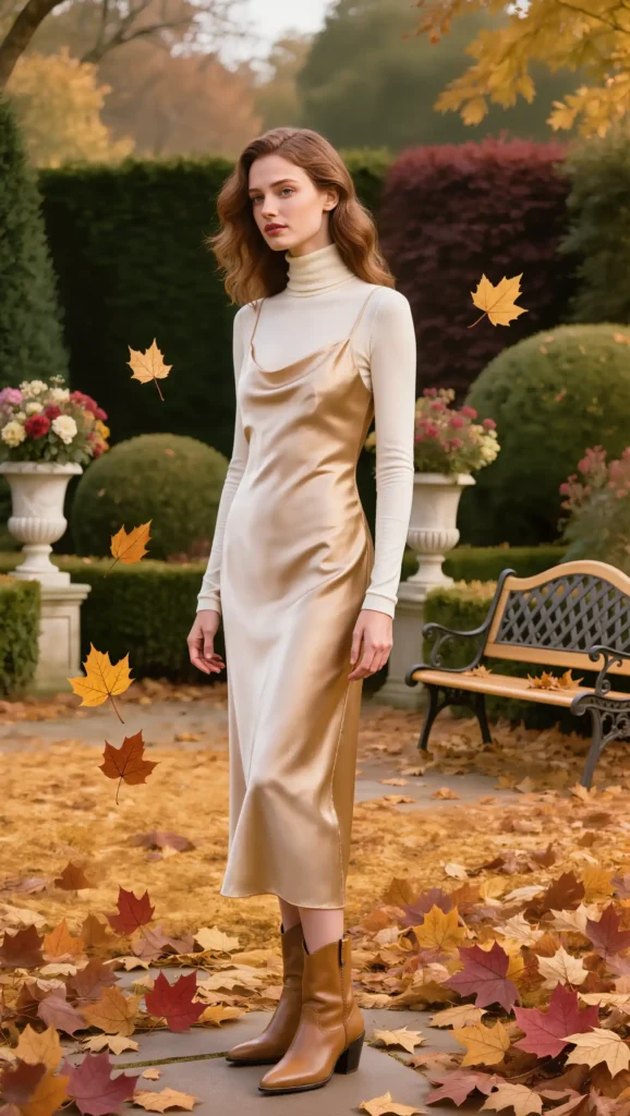 Turtleneck Under a Slip Dress