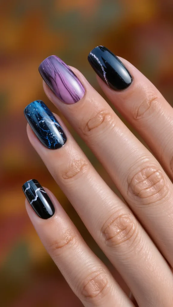 24 Fall Marble Nail Art Ideas 2026: Elegant Stone-Inspired Manicures You'll Love 25 Twilight Obsidian Marble