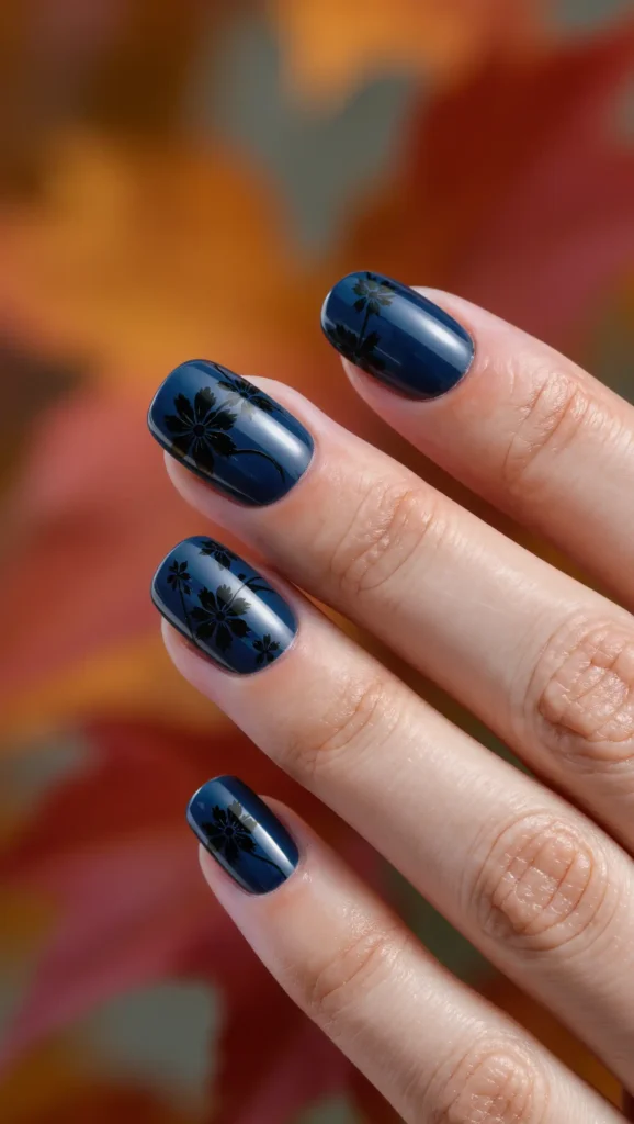 Velvet Midnight Bloom Nails