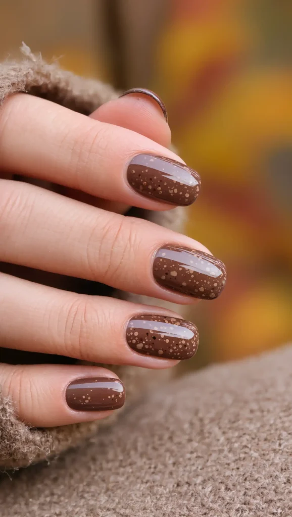24 Fall Marble Nail Art Ideas 2026: Elegant Stone-Inspired Manicures You'll Love 15 Walnut Granite Nails