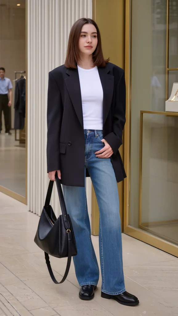 Black Blazer + Blue Jeans