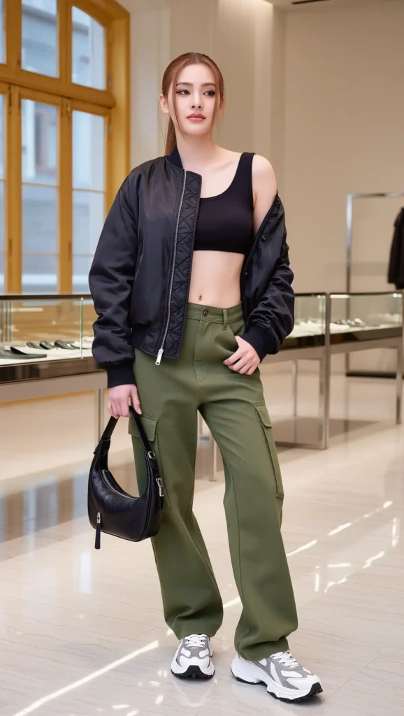 25 Fall Baddie Outfit Ideas 2026: Bold, Trendy & Main-Character Approved 9 Cargo Pants + Fitted Crop Top