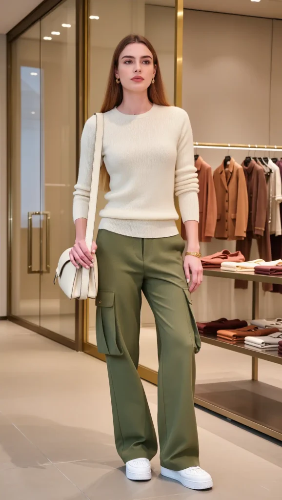 Cargo Pants + Fitted Sweater