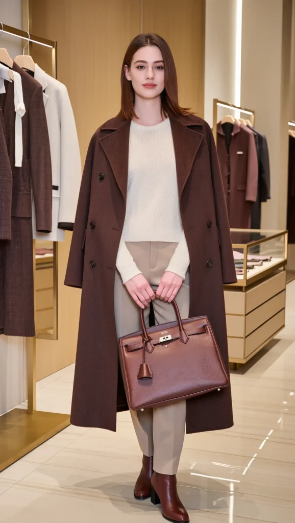 Chocolate Brown Coat + Cream Layers