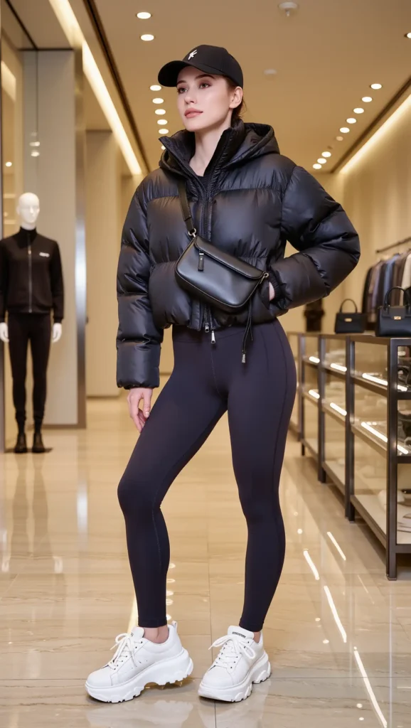 25 Fall Baddie Outfit Ideas 2026: Bold, Trendy & Main-Character Approved 12 Cropped Puffer + Leggings