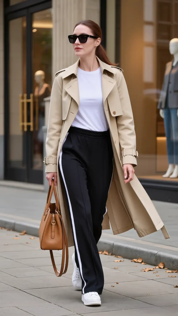 Cropped Trench & Track Pants
