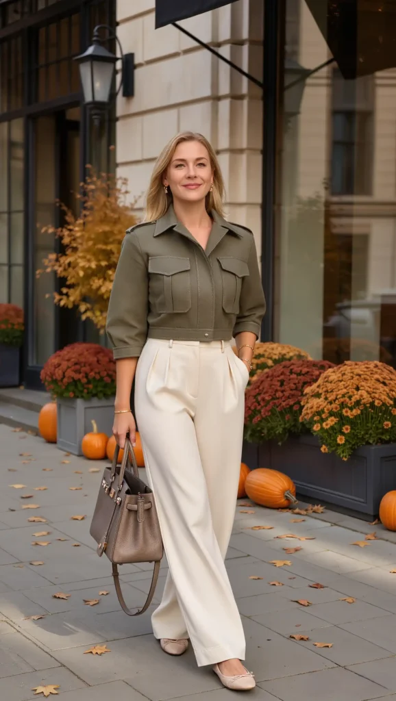 Cropped Utility Jacket & Flowy Pants