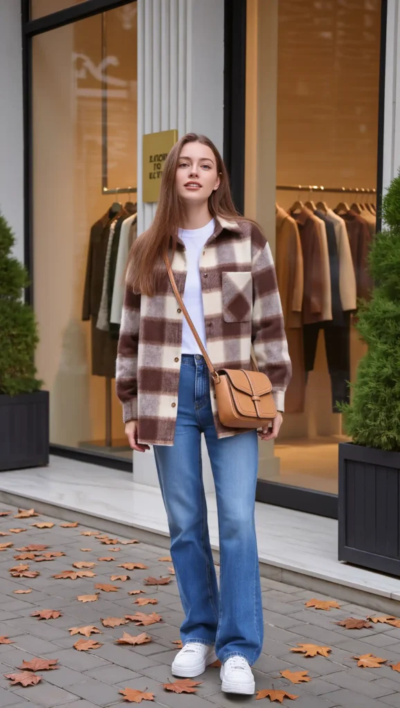 Flannel Shirt + Basic Tee + Jeans