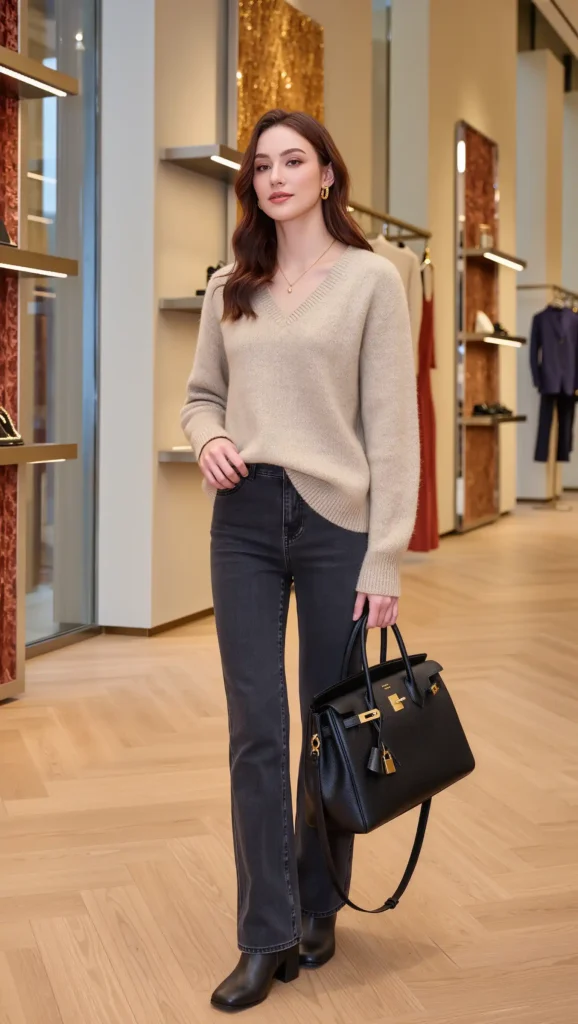 Knit Sweater + Black Jeans