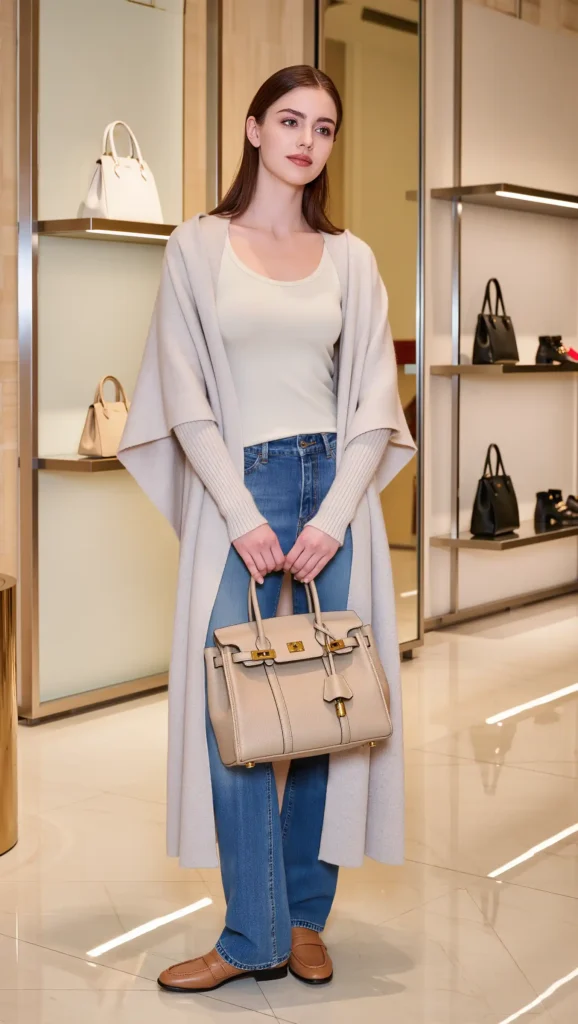 Long Cardigan + Straight Jeans