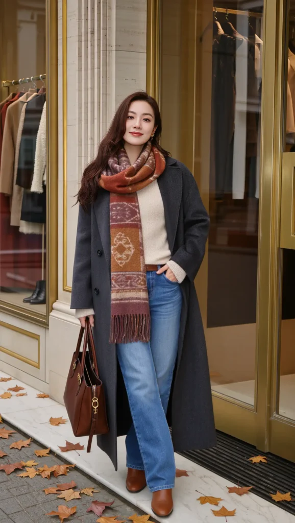 Long Coat + Chunky Scarf