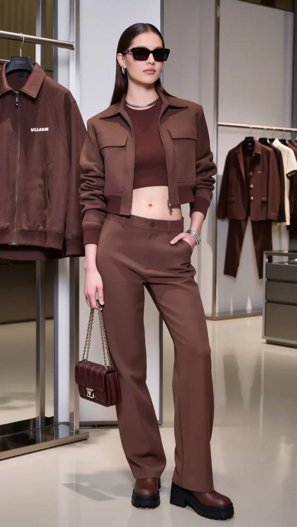 25 Fall Y2K Outfit Looks 2026: Nostalgic, Cool & Totally Main-Character 26 Monochrome Y2K Brown Look