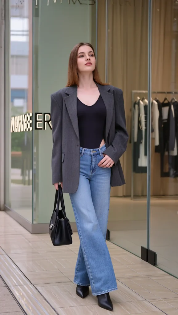 25 Fall Baddie Outfit Ideas 2026: Bold, Trendy & Main-Character Approved 5 Oversized Blazer + Fitted Bodysuit
