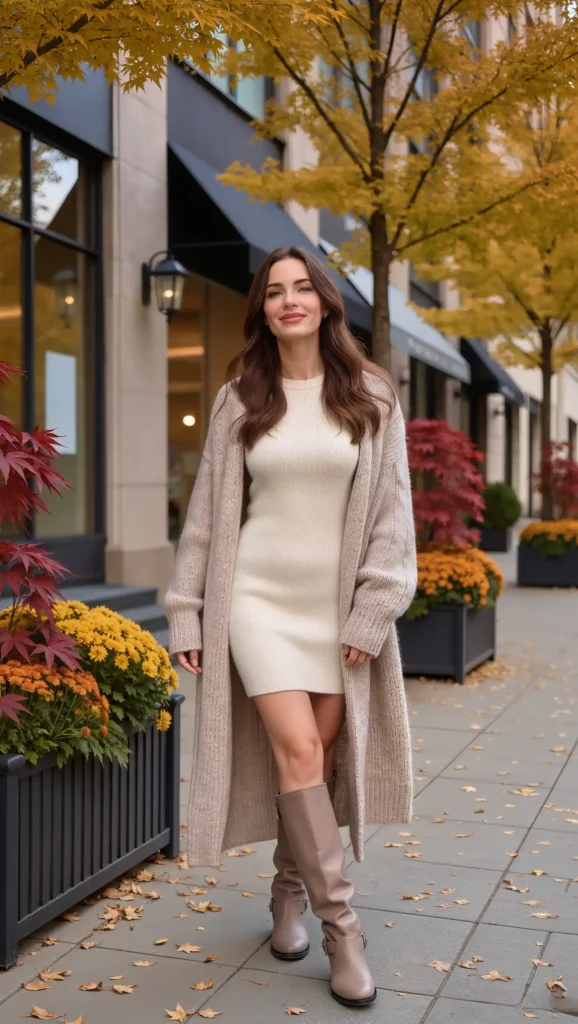 Oversized Cardigan & Slouch Boots