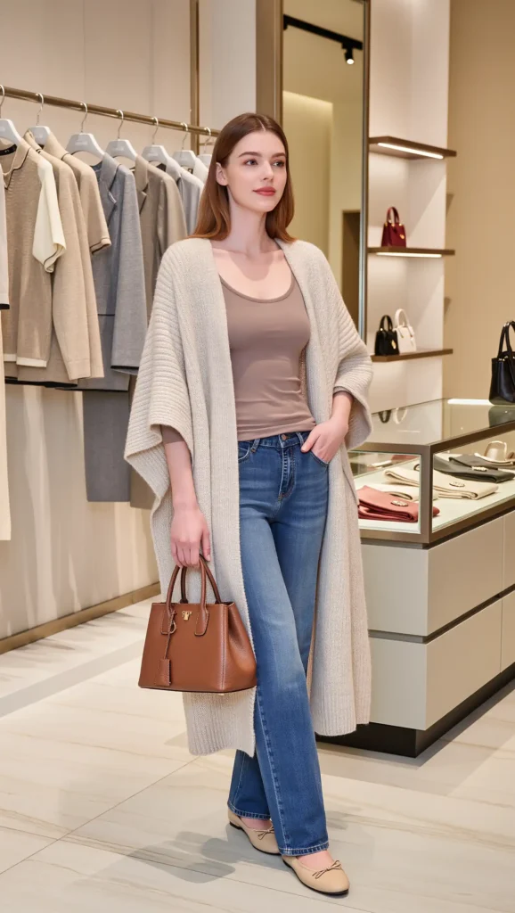 Oversized Cardigan + Straight Jeans