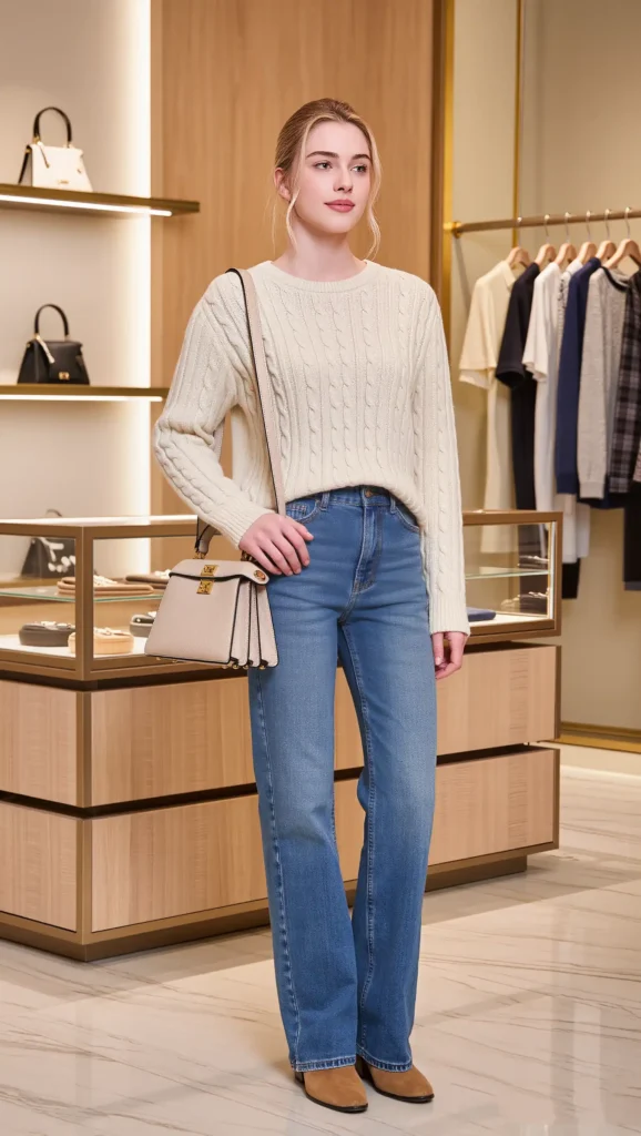 25 Fall Pinterest Girl Outfit Ideas 2026: Aesthetic Looks You'll Want to Save Instantly 2 Oversized Knit & Vintage Blue Jeans