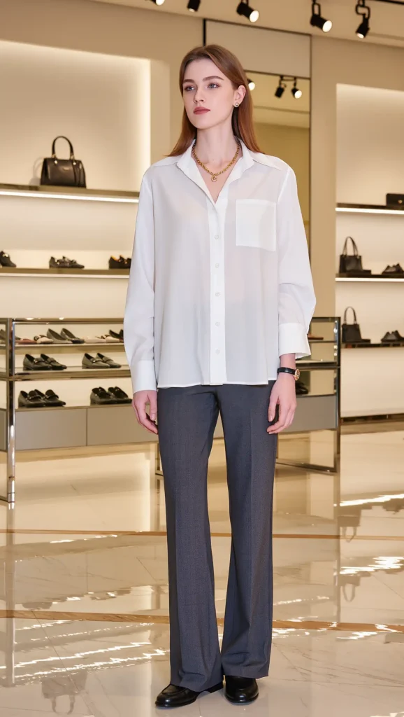 Oversized Shirt + Straight Trousers