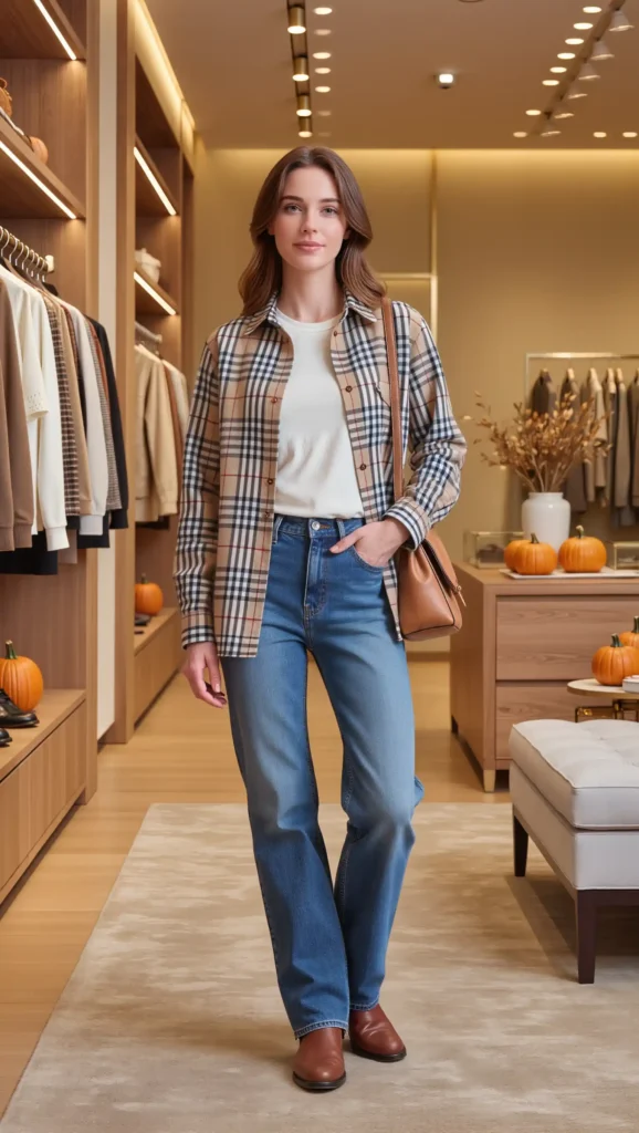 Plaid Shirt + Jeans