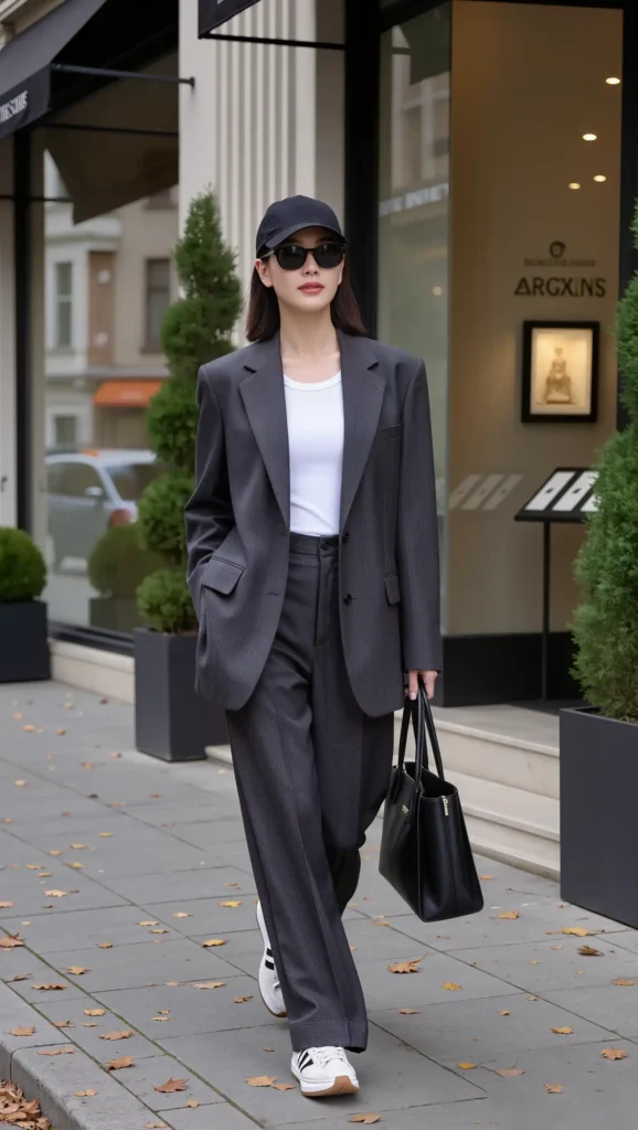 Relaxed Suit & Baseball Cap