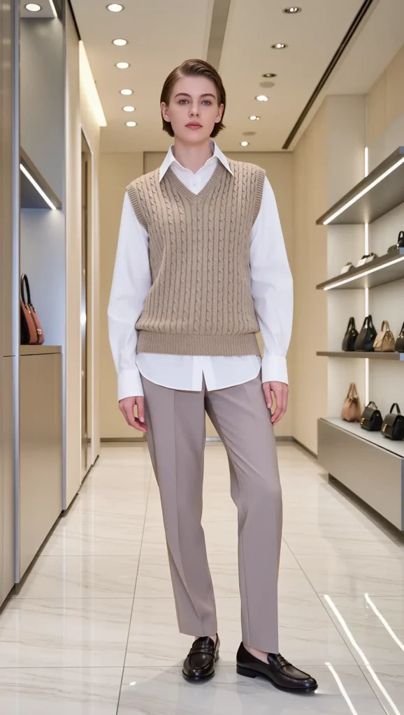 Sweater Vest & Crisp Poplin Shirt