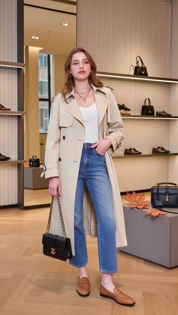 Trench Coat + Basic Top
