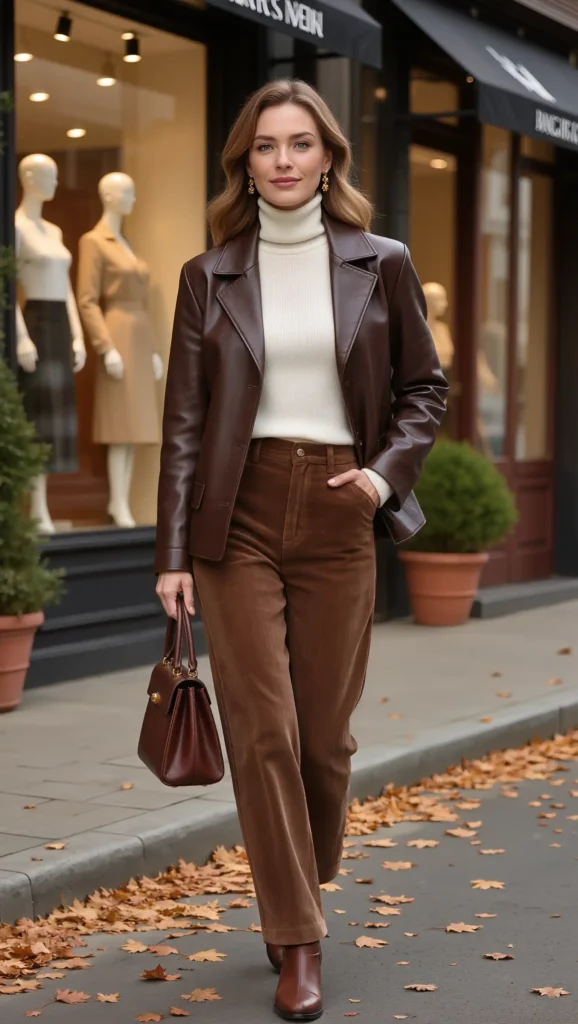 Turtleneck & Corduroy Pants