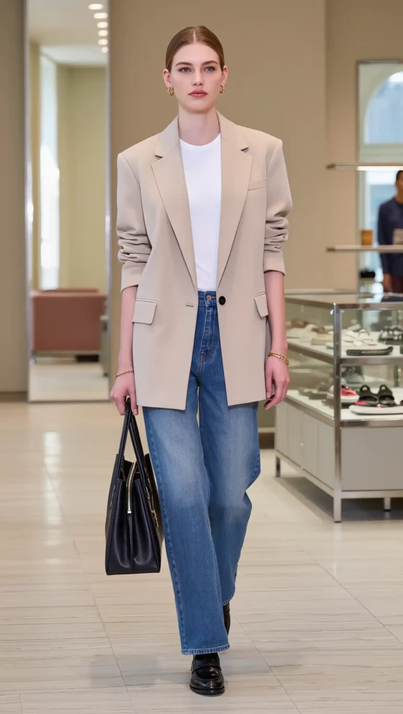 White Tee + Oversized Blazer