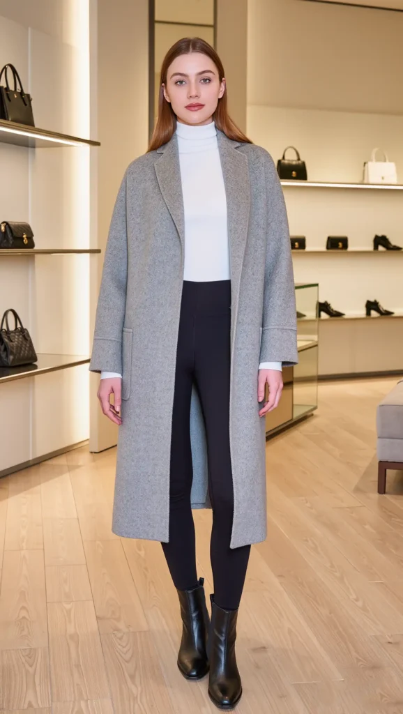 Wool Shacket & Black Leggings