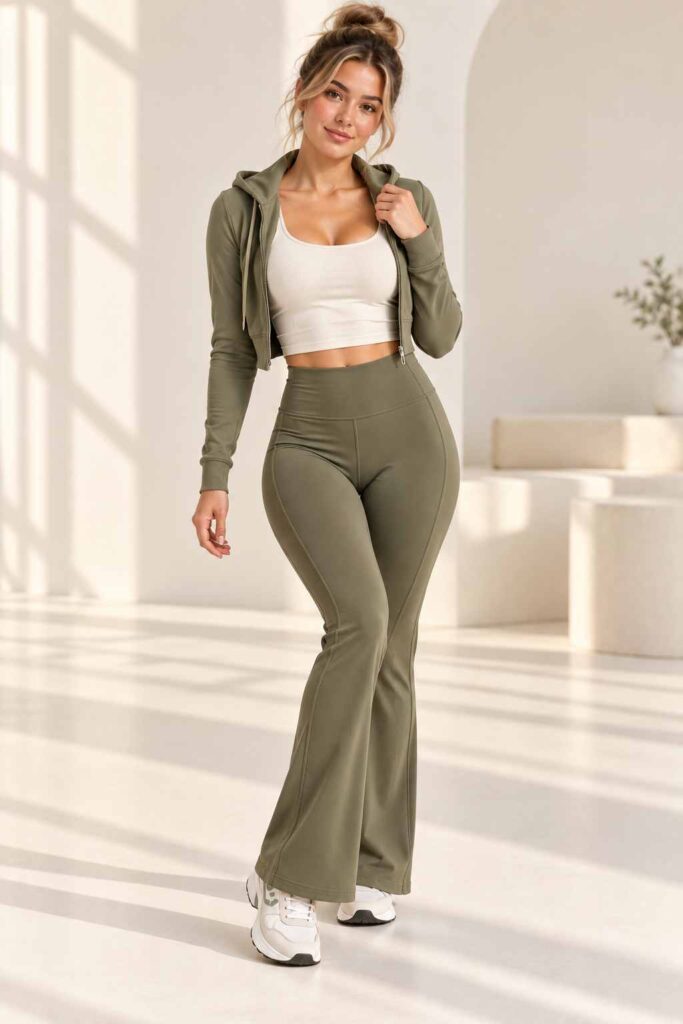 Cropped Hoodie + Flared Pants