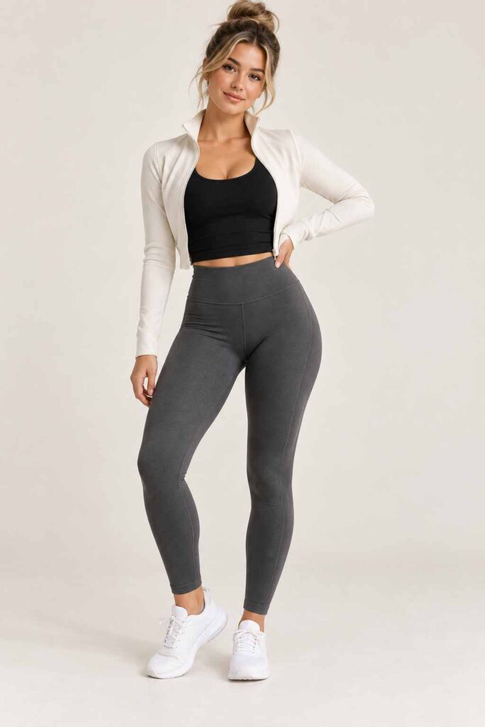 Cropped Zip Jacket + High-Waisted Leggings