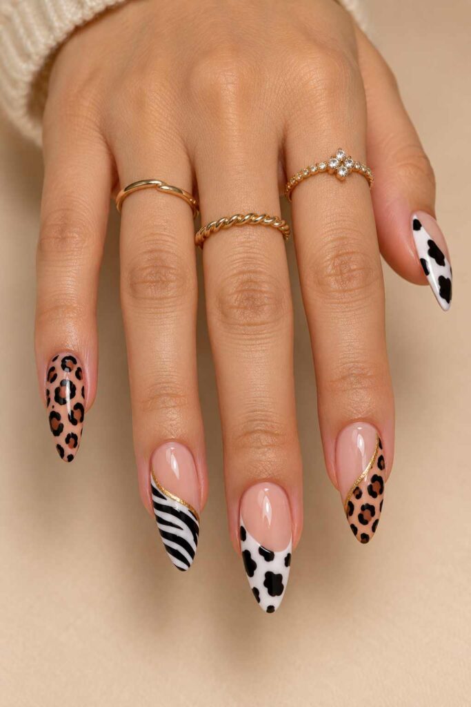 Animal Print Acrylic Nails