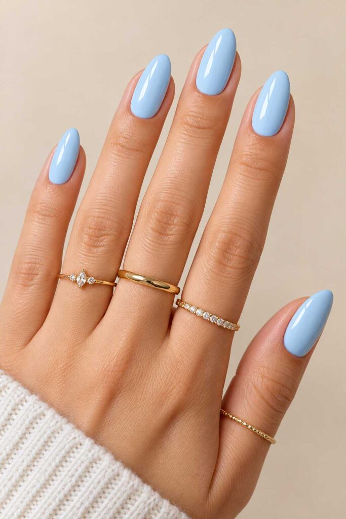 Baby Blue Gel Nails