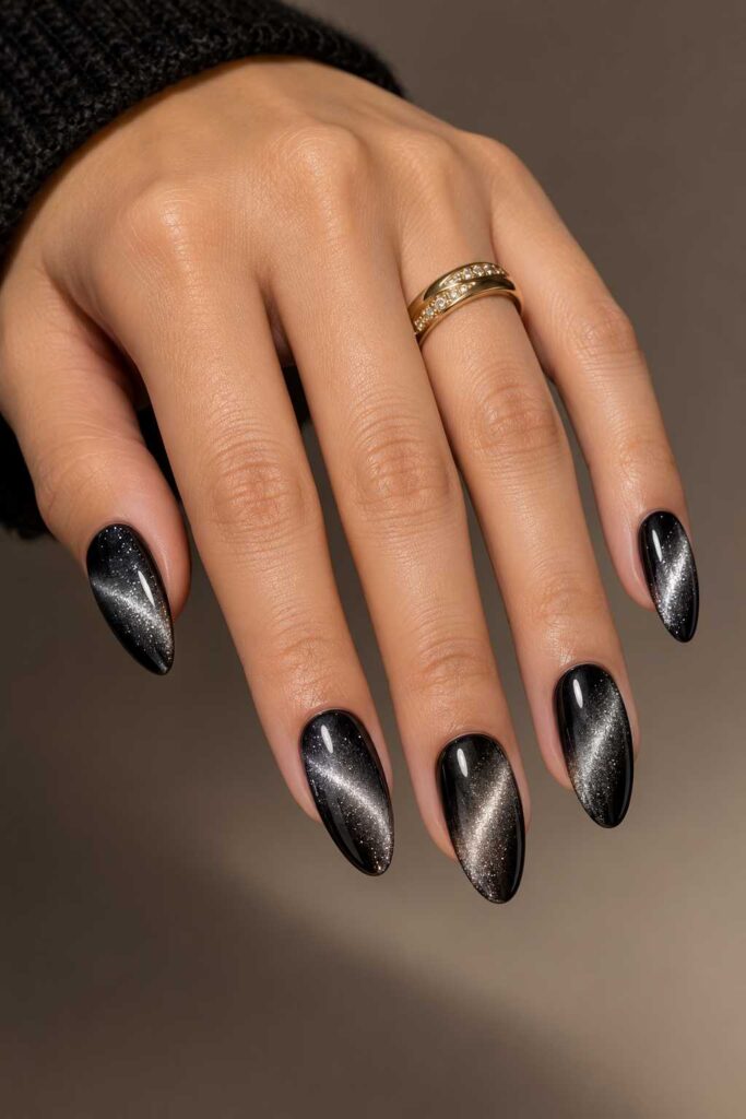 Black Cat-Eye Nails