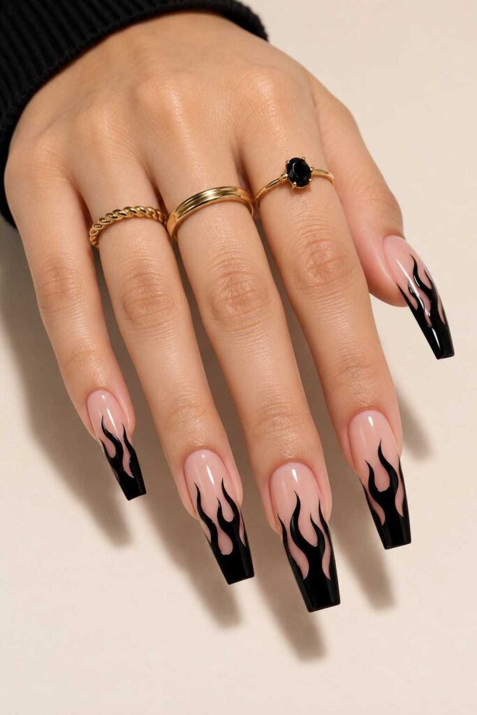 Black Flame Nails