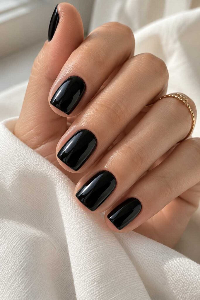 Black Glossy Nails