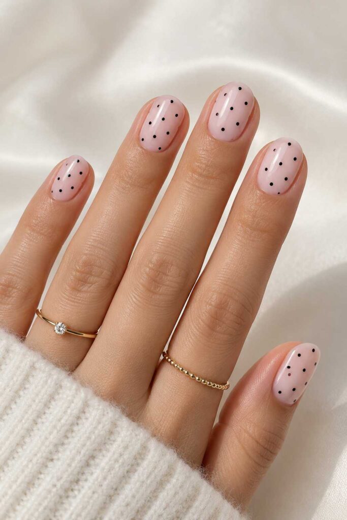 Black Polka Dot Nails