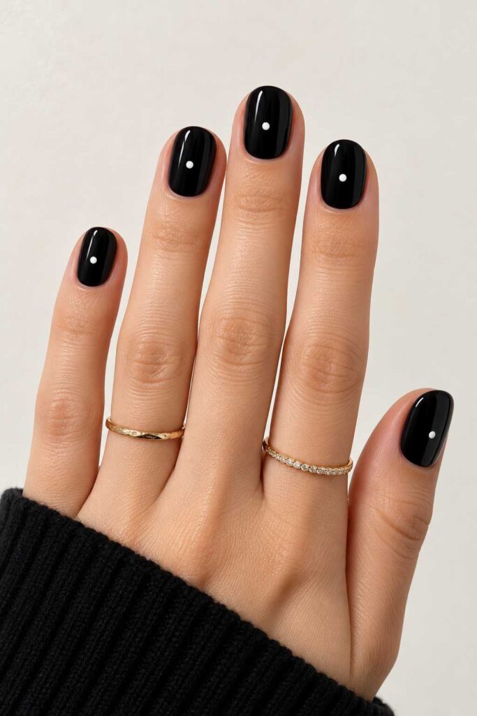 Black With Tiny White Dots