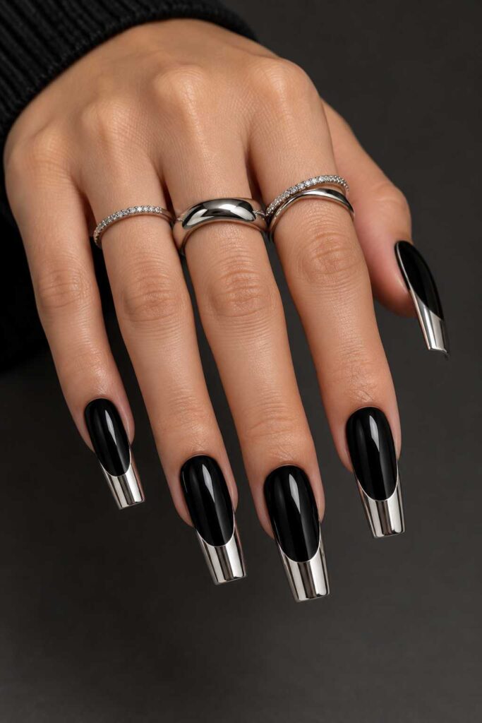 Black and Silver Chrome Tips