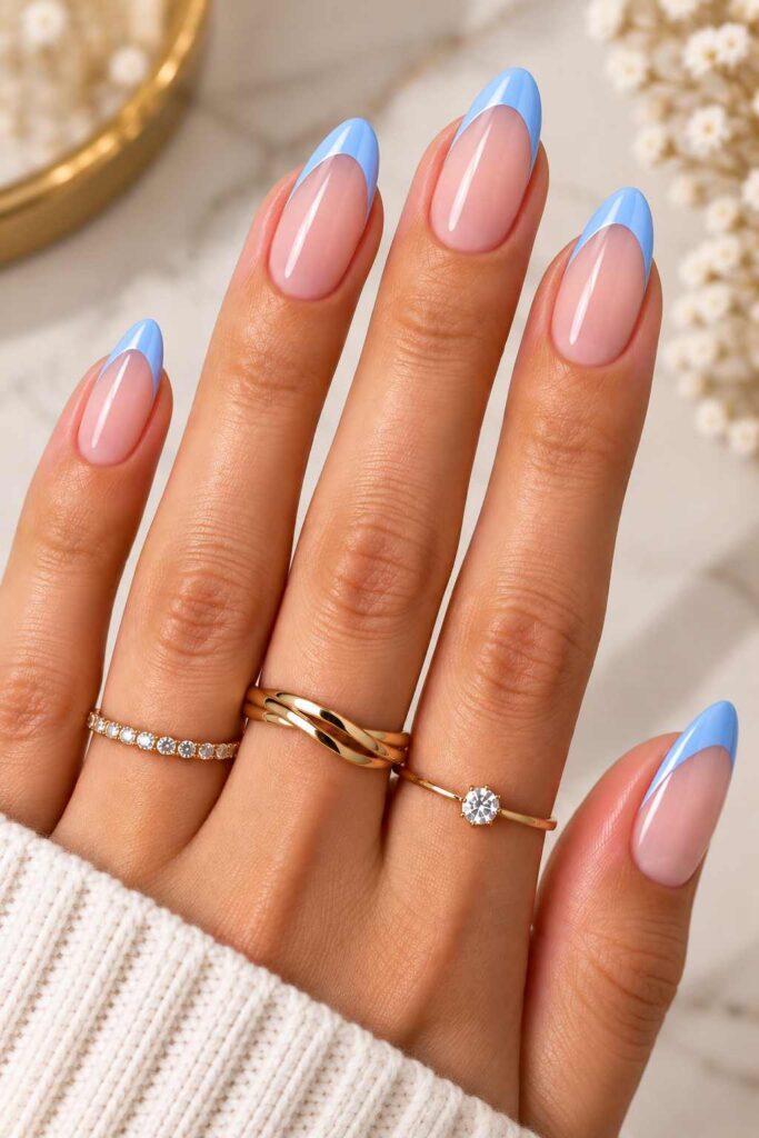 Blue French Tips