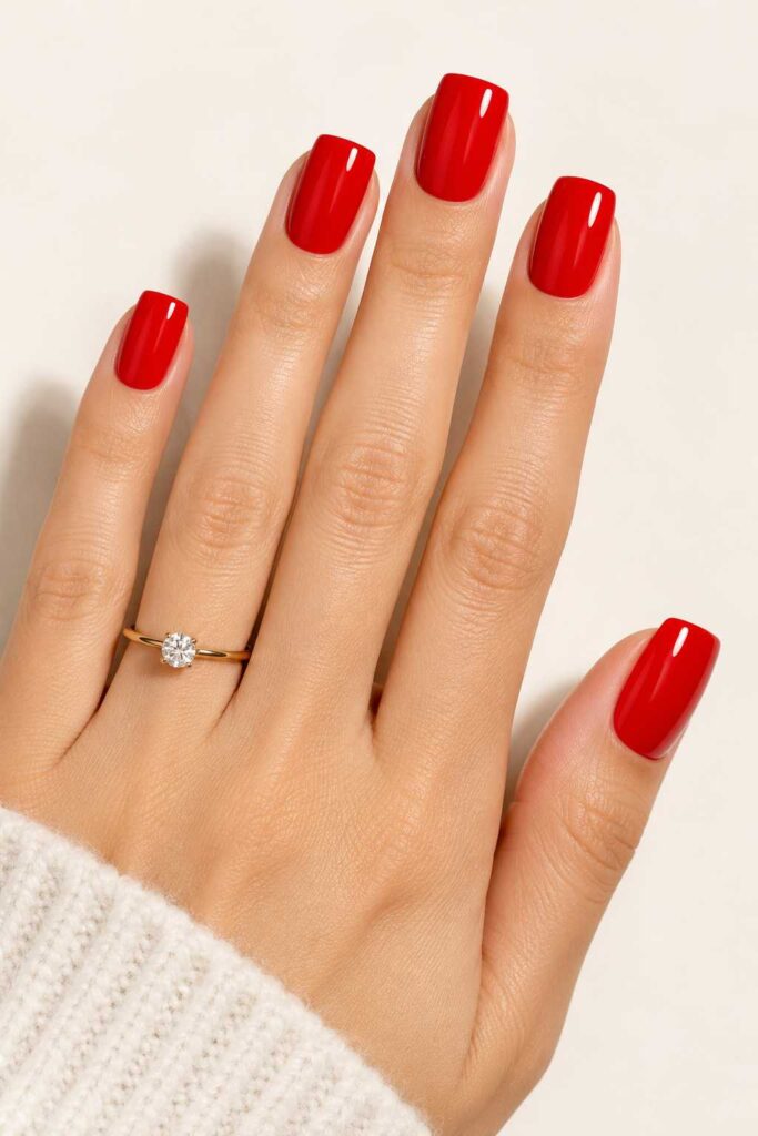 Bright Red Nails
