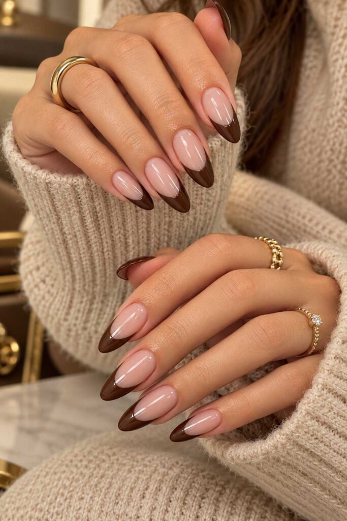 Brown French Tips