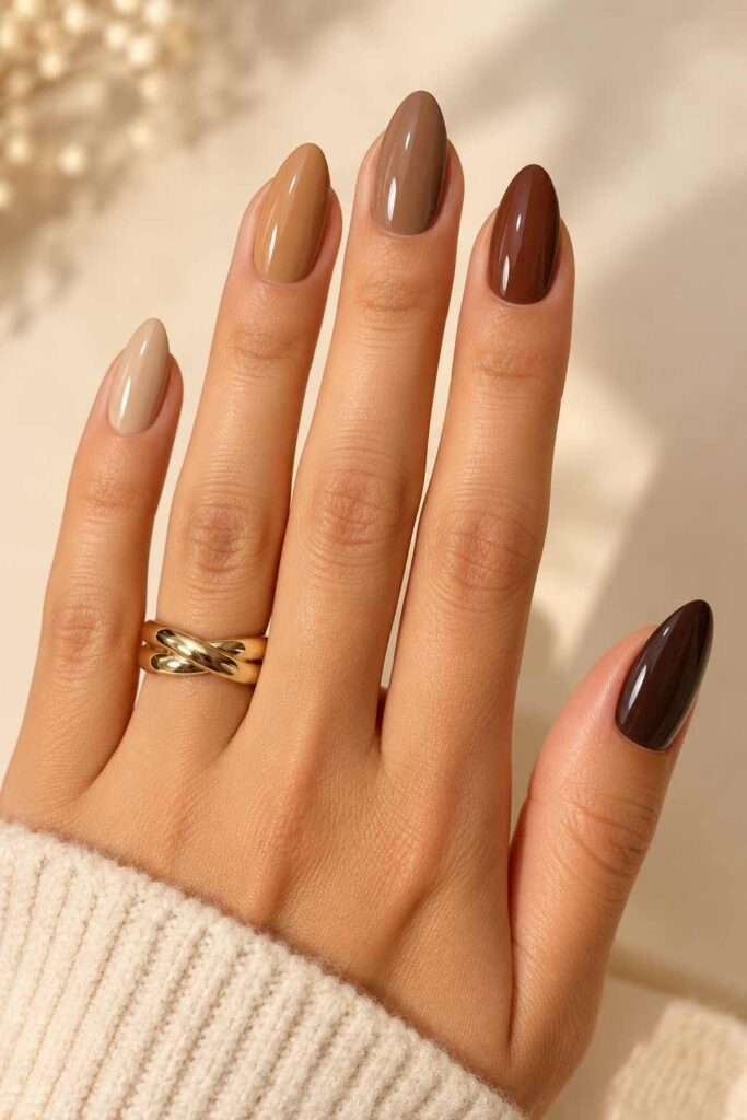 Brown Gradient Nails