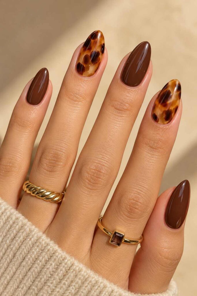 Brown Tortoiseshell Nails