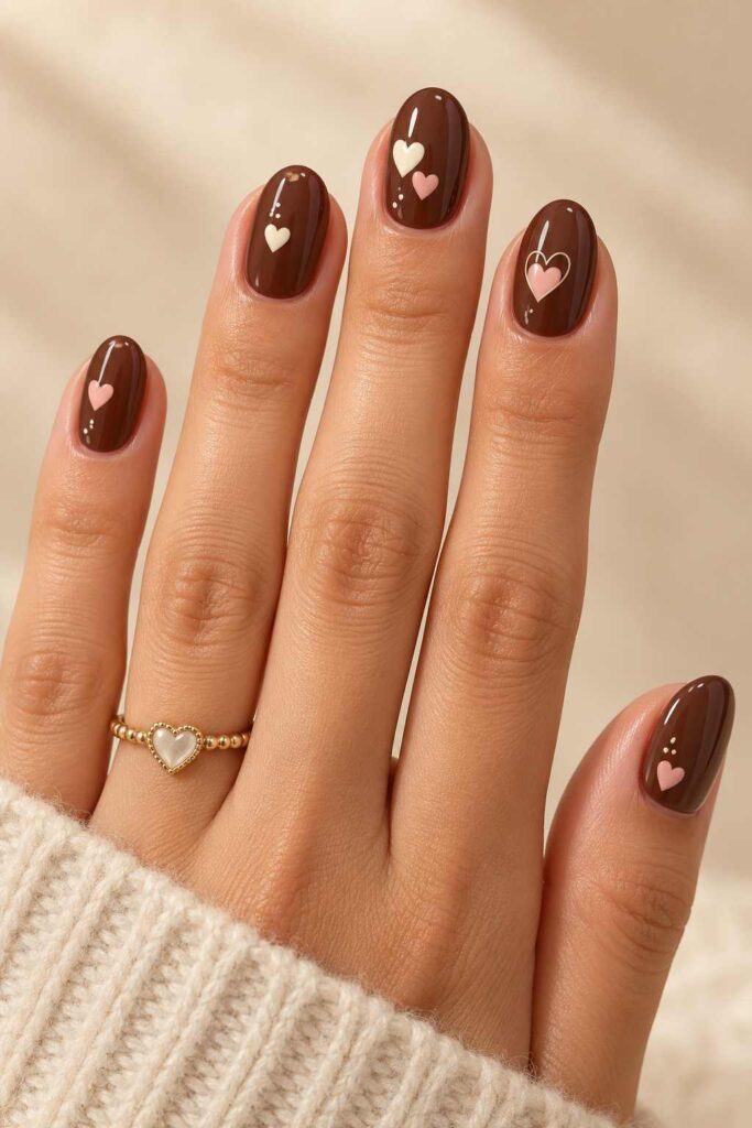 Brown With Tiny Hearts